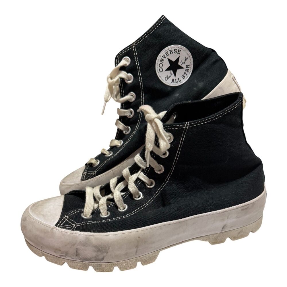 Converse Chuck Taylor All Star Lugged Hi Top Sneakers Black Con Shoes Women's 10 - Picture 2 of 8